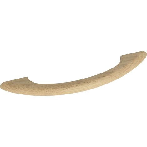 Poignée de meuble LA 96 mm – Poignée en bois de largeur 130 mm – Poignée de meuble en bois, chêne brut