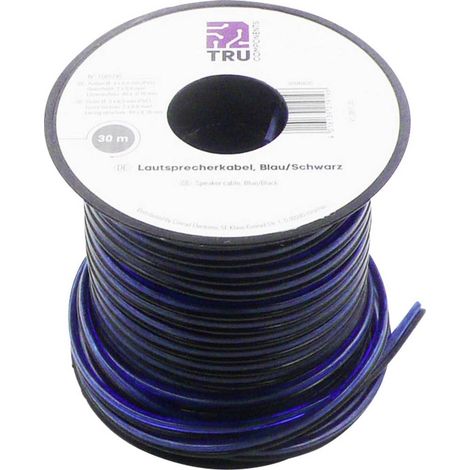 Câble haut-parleur TRU COMPONENTS 93030c483 1565745 2 x 0.8 mm² bleu, noir 30 m (1/2)