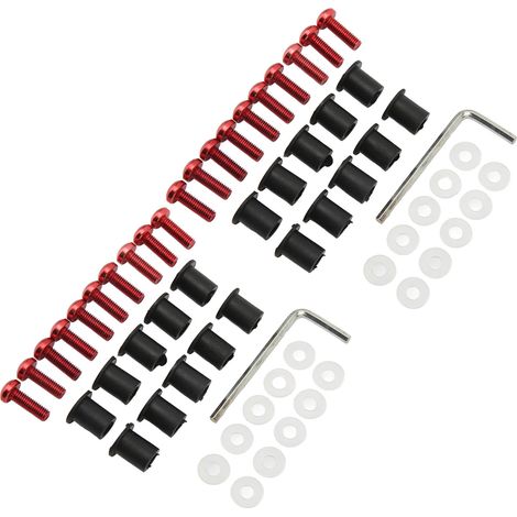 Kit de boulons, écrous et joints de pare-brise M5 pour moto Suzuki, en alliage d'aluminium et caoutchouc, rouge. (1/5)