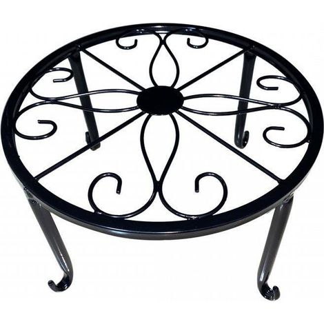 Pot de fleur Stand, 2 PC Metal Art Plant Stand Rack Style européen pot de fleur titulaire pour jardin Table Ronde de Jardin,Table de Jardin Design en Fer Forgé ,Table de Terrasse Style Antique (1/5)