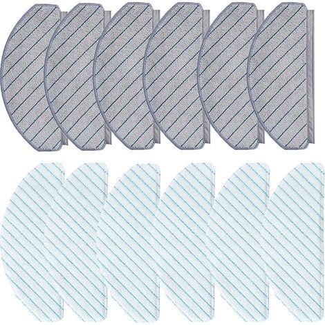 12 Pieces - Mop Cloth - Microfiber - Washable and Disposable - For Ecovacs Deebot Ozmo T10 T10 Plus Vacuum Cleaner - Black - 30x10cm (1/5)