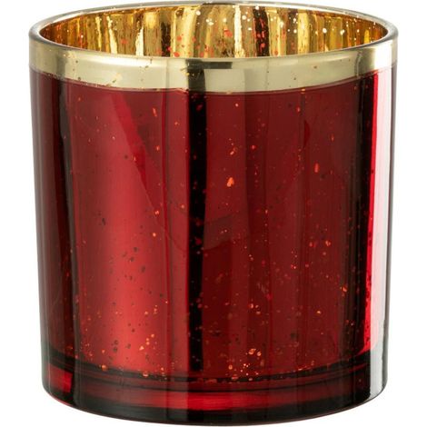 Photophore Design en Verre "Robby" 15cm Rouge (1/5)