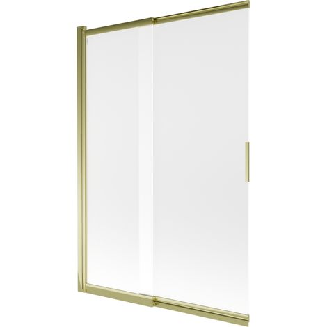 Mexen – Pare-douche 2 volets coulissants 120 x 150 cm – Verre trempé 5 mm givre – Finition dorée – Montage universel – 8911200025030 - FOX 120 X (1/5)