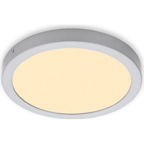 LED Aufbauleuchte Aufbaulampe 3000K IP44 21 W silber Metall Ø30cm Briloner