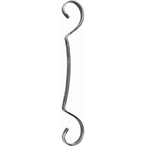 Volute d'ornement - Hauteur 280mm Largeur 60mm plat de 12x3mm - Fer forgé - À souder - DECO FER FORGE