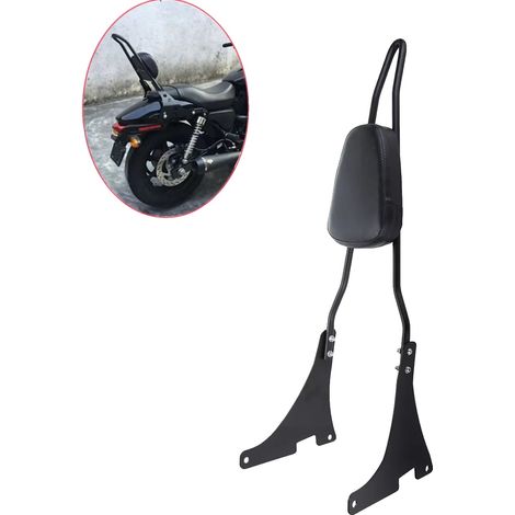 Support de bagages arrière, barre sissy, coussin, noir (1/2)