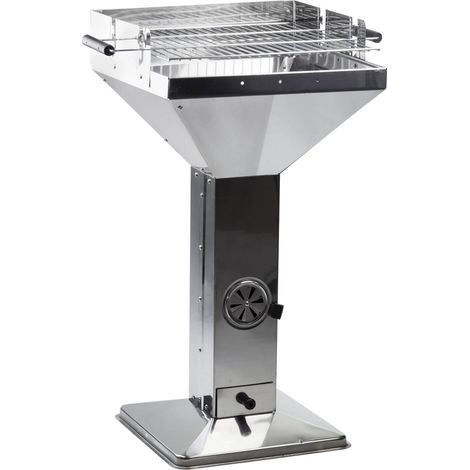 Säulengrill Trichtergrill Holzkohlegrill Grill Edelstahl Design 63x49x92 cm (1/6)