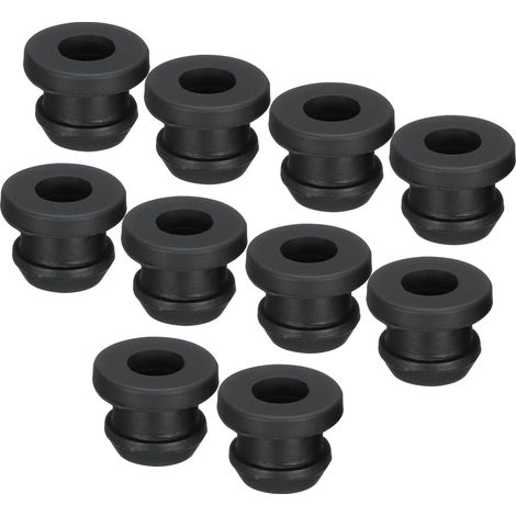 10Pcs Bouchon à Œillet en Caoutchouc à Pression, Diamètre de Montage 8mm ID 5.5mm, Joint Anti-Rayures Pour Tuyau de Câble de Boîte Électrique Noir (1/5)