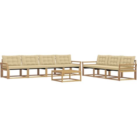Outdoor Sofa Set 8 pcs White and Beige vidaXL (1/5)