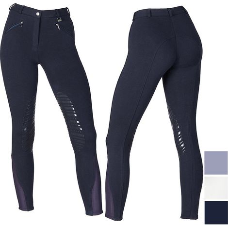 44 IT, Bianco: Damen-Reithose von Winner aus Baumwolle mit Silikongriff