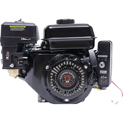 Moteur à essence, 7,5 ch, démarrage électrique, noir (1/2)