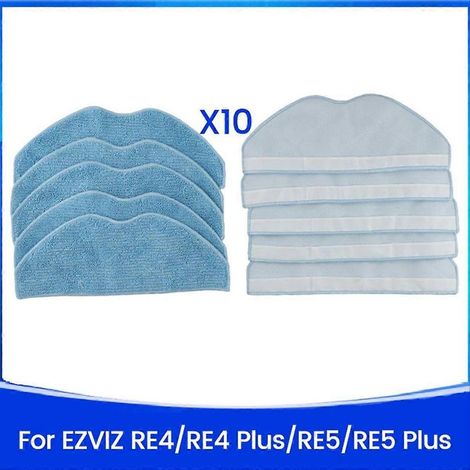Lot de 10 lingettes de nettoyage pour aspirateur EZVIZ RE4 /RE4 Plus /RE5 /RE5 Plus - Lingettes en microfibre lavables (1/5)