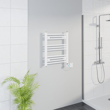 WiFi Thermostatic Straight Towel Rail Timer White 600x500mm