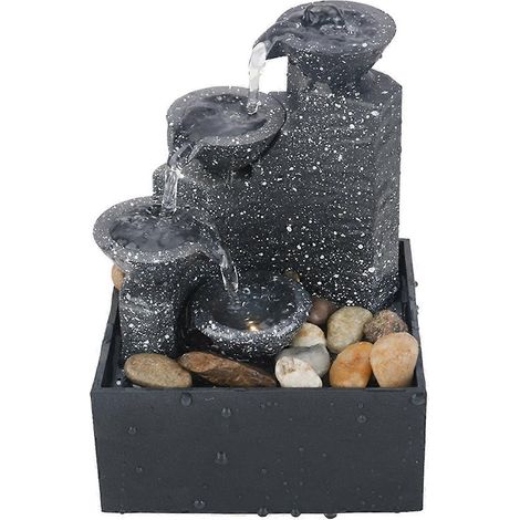 Fontaine de bureau/maison, petite fontaine porte-bonheur, ornement d'eau courante, décoration de jardin, cadeau artisanal (1/4)