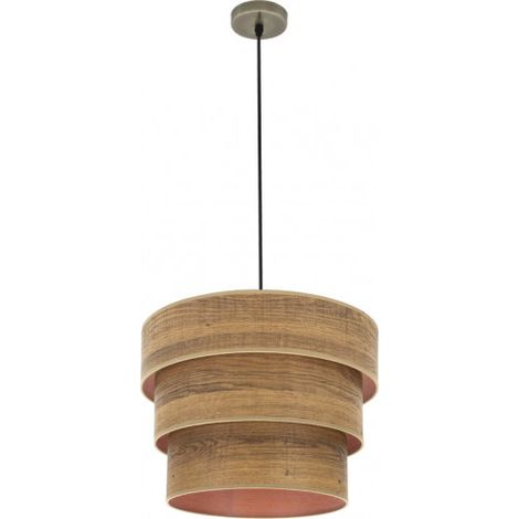 Dreifach-Hängeleuchte smile 1xe27 Leder/dunkles Holz regx40x40 cm (1/2)