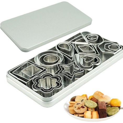 Lot de 30 Mini Emporte-pièces Pâte/Fruit/Gâteau - Formes Géométriques (Cœur/Rond/Triangle) - Cutter (mnmh030) (1/5)