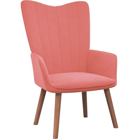 Chaise de relaxation,Chaise de Salon Rose Velours BGT82850 (1/5)