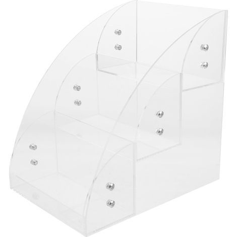 Organisateur de maquillage en acrylique à 3 niveaux et 3 compartiments, présentoir pour accessoires de salle de bain