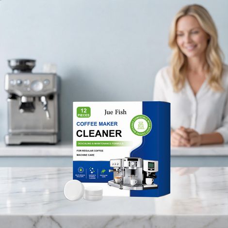 Die Reinigungstabletten für Kaffeemaschinen sind wasserlöslich und zersetzen Stärke, wodurch Gerüche, Fett, Teeflecken und Wasserflecken entfernt werden. – 12 Stück -- DE (1/5)