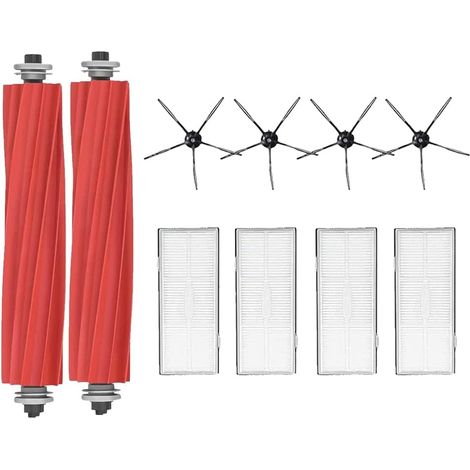 Kit Pièces d'rechange Compatible pour Roborock S7 S7 Plus S7 MaxV S7 MavV Ultra Aspirateur-2 brosses principales, 4 filtres à air, 4 brosses latérales (1/5)