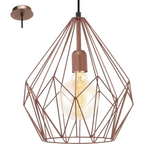 Eglo Pendelleuchte Carlton kupfer Ø 31 cm E27 Deckenlampen & Kronleuchter (1/5)