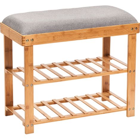 Panca con Porta Scarpe in Bamboo (1/2)