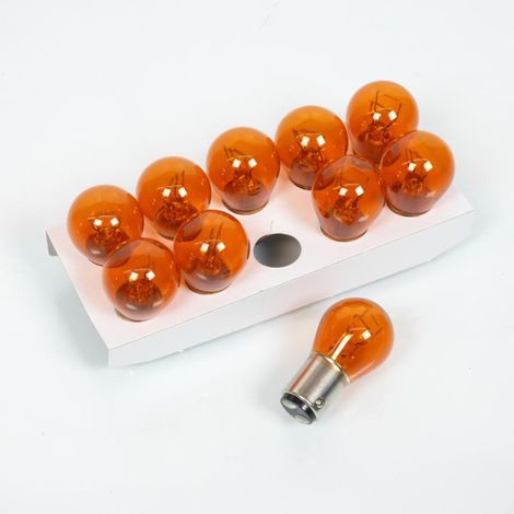 Boite de 10 ampoule lampe orange Flosser BAY15d 12V 21/5W pour (1/4)
