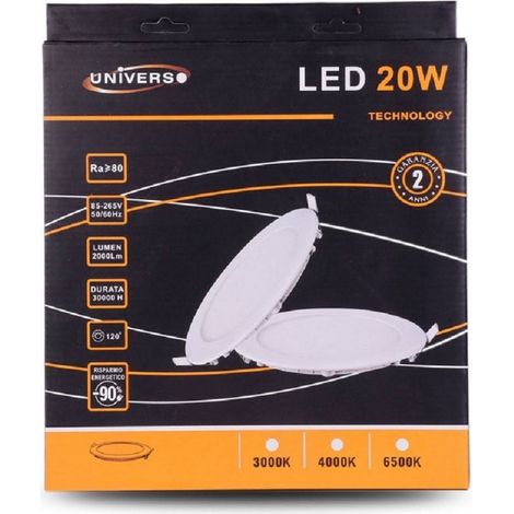 Slim 20w Incasso Rotondo Luce Bianco Caldo Fred Natural P225at (1/2)