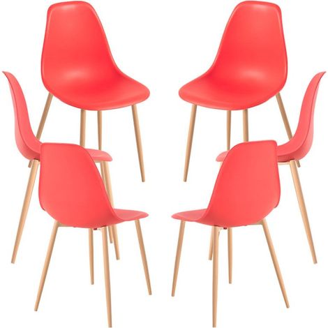 Packs Sillas Comedor - Pack 6 Sillas Mykle - Rojo (1/5)