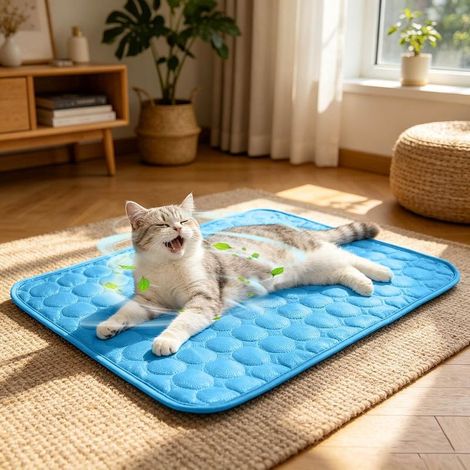 Tapis Rafraîchissant pour Chat et Chien, Couverture Réfrigérante Durable et Portable, Matelas de Refroidissement pour Intérieur, Extérieur et Voiture (1/5)