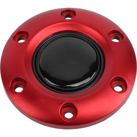 Capuchon Central de Volant de Voiture, Capuchon de Remplacement de Volant ABS, Interrupteur Universel de Bouton de Klaxon de Volant pour Volant à 6 Trous (rouge). (1/5)