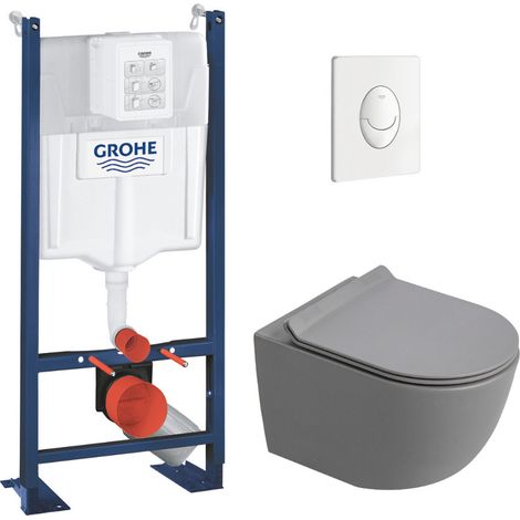 Rapid SL pack WC bâti autoportant + WC suspendu sans bride Ceramia PixL avec abattant SoftClose + plaque (GRRCEPXGRMT01FR-FS) (1/5)