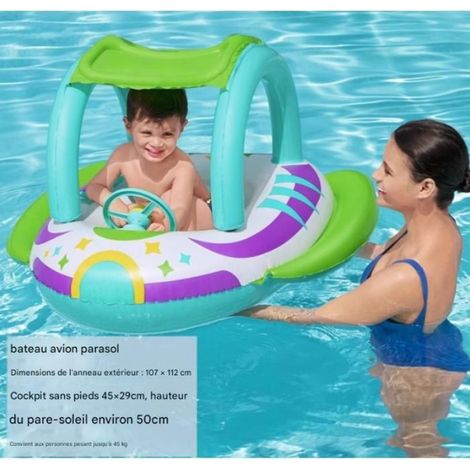 1 Bouée Gonflable Enfant Avec Auvent, PVC Durable, Flottabilité Stable, Pour Piscine Plage Baignoire (1/5)