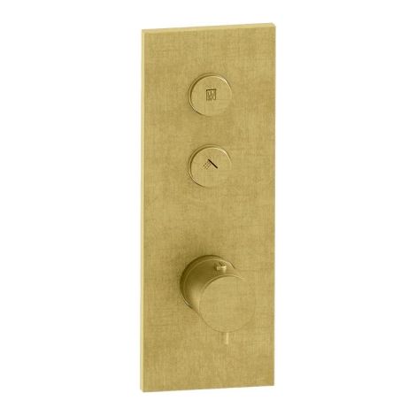 Façade Thermo Twist thermostatique 2 sorties Or Brossé - CRISTINA ONDYNA XT61296P