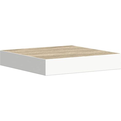 Maison Exclusive - Schweberegal Eichen-Optik und Weiß 23x23,5x3,8 (1/5)