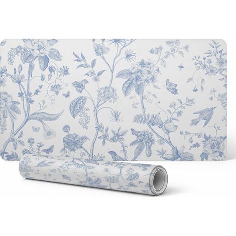 Alfombrilla protectora decorativa para mesa de oficina, estampado floral vintage, 120 x 60 cm.