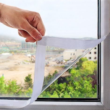 Film isolant pour fenêtre (160 x 160 cm) – Protection thermique transparente et rétractable contre le froid hivernal – Découpable sur mesure, réutilisable (1/4)