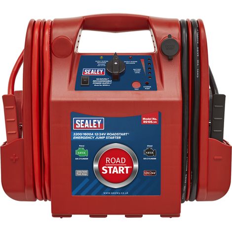 Sealey RoadStart® 12/24V Emergency Jump Starter 3200/1600 Peak Amps RS105