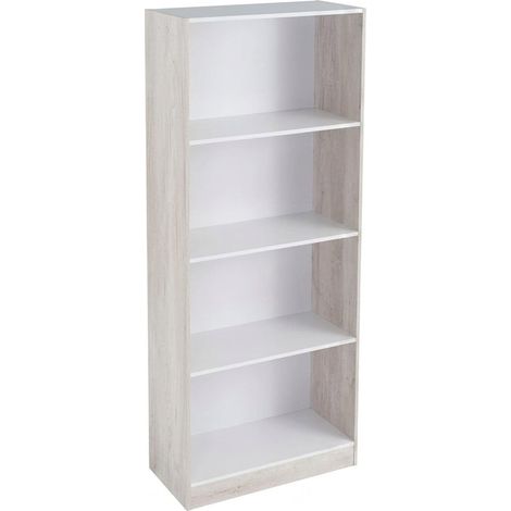 Scaffale Libreria 4 Ripiani Cube Mobile Multiuso Salotto Casa 60x29x147 cm Bianco