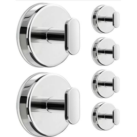 Lot de 6 crochets à ventouse pour douche : support mural solide de 6,8 kg pour salle de bain, porte d'entrée, verre, fenêtre, camping-car, support pour serviette, couronne de Noël, manteau