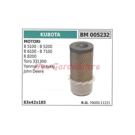 KUBOTA Luftfilter Motor B 5100 5200 6100 7100 8200 005232