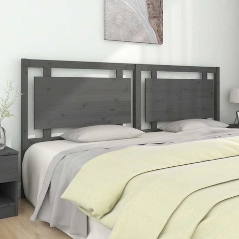 Tête de lit Gris 205,5x4x100 cm Bois massif de pin (1/5)