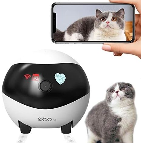 Enabot Ebo SE Dog Camera 1080P IP Surveillance Camera Built-in WiFi Mobile Pet Camera with Night Vision Function Self-Charging 2 Channel Audio, Motion Detection (1/5)