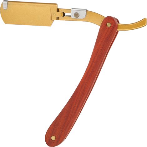 Rasierständer aus Edelstahl mit Holzgriff für die traditionelle Rasur (Klinge nicht im Lieferumfang enthalten) (1/5)