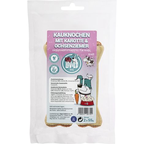 Lov&Ed Kauknochen mit Karotte & Ochsenziemer, 2x 55 g