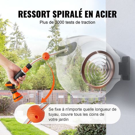 Enrouleur Tuyau Arrosage Mural 25 m x 12 mm Support Pivotant (1/5)