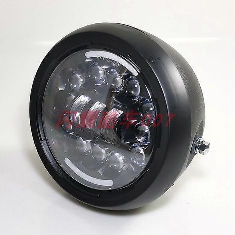 Livraison gratuite pour accessoires de moto rétro modifiée cg125gn : phares LED, feux de jour, bloc optique (phares noirs A063) (1/5)