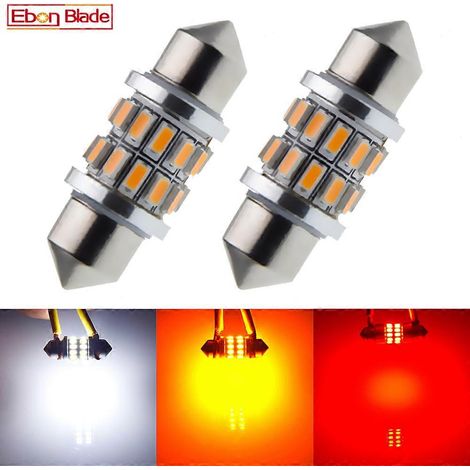 Ampoules C5W ultra-lumineuses de 31 mm, SMD orange ambre jaune, pour intérieur de voiture, lecture de cartes - ambre (31 mm ambre) (1/5)