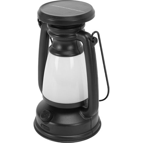 Lampe solaire de camping rechargeable par USB Type C, 3 températures de couleur, intensité variable, étanche, lanterne solaire portable pour l'extérieur (1/5)