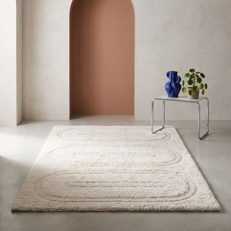 Tapis intérieur motifs géométriques crème - Mae 120 x 170 cm (1/5)